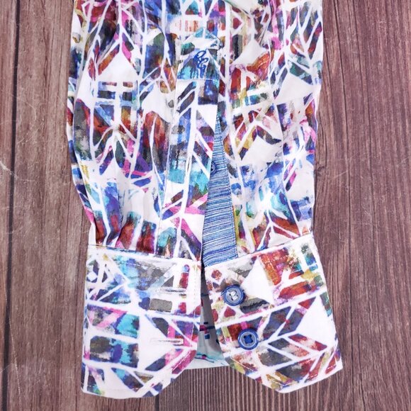 Robert Graham Mens 2XLT Abstract Geometric Colorful Long Sleeve Button Up Shirt - Picture 8 of 16